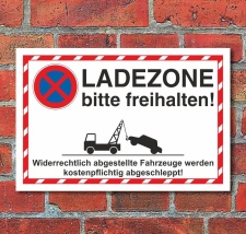 Schild Parkverbot Halteverbot Parken verboten Ladezone 3...