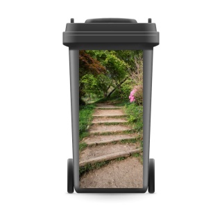 Mülltonnenaufkleber Mülltonne Abfalltonne Sticker Aufkleber Weg Garten Natur- 740 x 370 mm