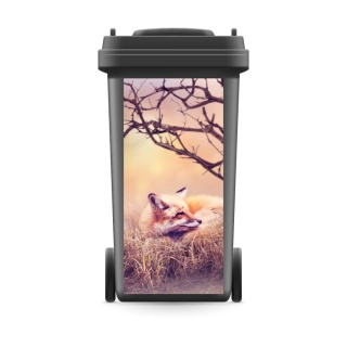 Mülltonnenaufkleber Mülltonne Abfalltonne Sticker Aufkleber Fuchs - 740 x 370 mm