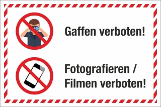 PVC Palettenbanner Banner Plane Unfall Gaffen Fotografieren Filmen verboten Ösen 1200 x 800 mm