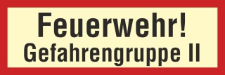 Brandschutzzeichen Feuerwehr Gefahrgruppe II Rauch Nachleuchtend ASR A1.3