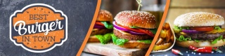 PVC Werbebanner Banner Plane Imbiss Burger Restaurant Diner Ösen
