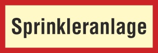 Brandschutzzeichen Sprinkleranlage Feuer Brand Rauch Nachleuchtend ASR A1.3