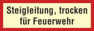 Brandschutzzeichen Steigleitung Feuerwehr Feuer Rauch Nachleuchtend ASR A1.3