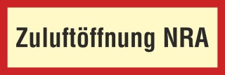 Brandschutzzeichen Zuluftöffnung Feuer Rauch Nachleuchtend ASR A1.3