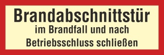 Brandschutzzeichen Brandabschnittstür Rauch Feuer Nachleuchtend ASR A1.3