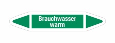Rohrleitungskennzeichnung Aufkleber Etikett Brauchwasser...