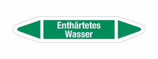 Rohrleitungskennzeichnung Aufkleber Etikett Enthärtetes Wasser DIN 2403 Wasser - 75 x 15 mm / 10 Stück