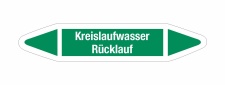 Rohrleitungskennzeichnung Aufkleber Kreislaufwasser...
