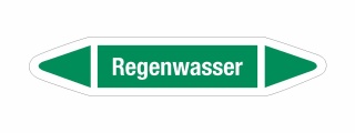 Rohrleitungskennzeichnung Aufkleber Etikett Regenwasser DIN 2403 Wasser - 75 x 15 mm / 10 Stück