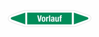 Rohrleitungskennzeichnung Aufkleber Etikett Vorlauf DIN 2403 Wasser - 125 x 25 mm / 50 Stück