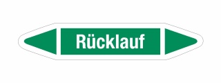 Rohrleitungskennzeichnung Aufkleber Etikett Rücklauf DIN 2403 Wasser - 125 x 25 mm / 50 Stück