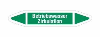 Rohrleitungskennzeichnung Aufkleber Betriebswasser Zirkulation DIN 2403 Wasser