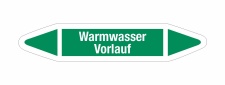 Rohrleitungskennzeichnung Aufkleber Etikett Warmwasser...