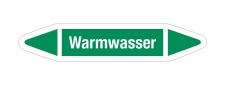 Rohrleitungskennzeichnung Aufkleber Etikett Warmwasser...