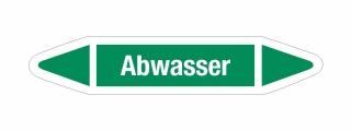 Rohrleitungskennzeichnung Aufkleber Etikett Abwasser DIN 2403 Wasser - 180 x 36 mm / 250 Stück