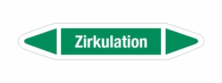 Rohrleitungskennzeichnung Aufkleber Etikett Zirkulation DIN 2403 Wasser - 250 x 50 mm / 20 Stück