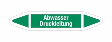 Rohrleitungskennzeichnung Aufkleber Abwasser Druckleitung...