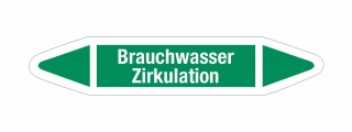 Rohrleitungskennzeichnung Aufkleber Brauchwasser Zirkulation DIN 2403 Wasser