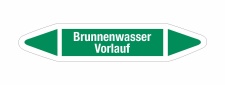 Rohrleitungskennzeichnung Aufkleber Brunnenwasser Vorlauf...