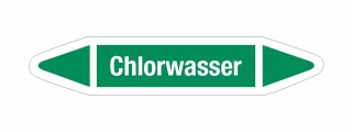 Rohrleitungskennzeichnung Aufkleber Etikett Chlorwasser DIN 2403 Wasser