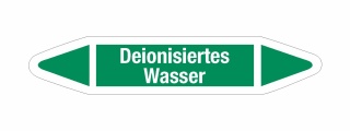 Rohrleitungskennzeichnung Aufkleber Etikett Deionisiertes Wasser DIN 2403 Wasser