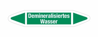 Rohrleitungskennzeichnung Aufkleber Demineralisiertes Wasser DIN 2403 Wasser