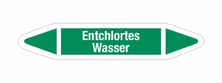Rohrleitungskennzeichnung Aufkleber Etikett Entchlortes Wasser DIN 2403 Wasser