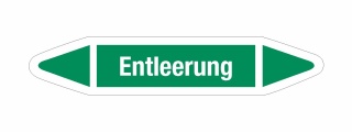 Rohrleitungskennzeichnung Aufkleber Etikett Entleerung DIN 2403 Wasser - 300 x 60 mm / 20 Stück