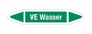 Rohrleitungskennzeichnung Aufkleber Etikett VE Wasser DIN 2403 Wasser - 180 x 36 mm / 10 Stück