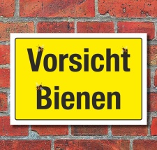Schild Warnschild Hinweis Vorsicht Bienen 3 mm Alu-Verbund