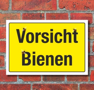 Schild Warnschild Hinweis Vorsicht Bienen 3 mm Alu-Verbund 450 x 300