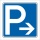 Schild Parkplatz Pfeil rechts Hinweisschild Parkplatzschild 400 x 400mm