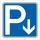 Schild Parkplatz Pfeil abwärts Hinweisschild Parkplatzschild 400 x 400mm