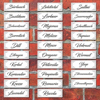 Kräuterschild Pflanzenschild Kräutergarten Saatgut Beet 30x10 cm Alu-Verbund