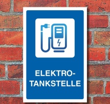 Schild Elektrotankstelle Ladestation E-Auto Elektroauto 3...