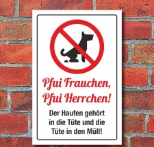 Schild Pfui Hundekot entsorgen Hundekacke Kein Hundeklo 3...