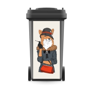 Mülltonnenaufkleber Mülltonne Mülleimer Abfalltonne Sticker Fuchs Elegant Tier- 800 x 370 mm
