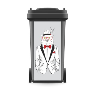 Mülltonnenaufkleber Mülltonne Mülleimer Abfalltonne Sticker Eule Anzug Tier