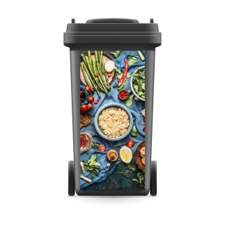 Mülltonnenaufkleber Mülltonne Mülleimer Abfalltonne Gemüse Spargel Chilli