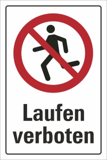 Verbotsschild "Laufen verboten", DIN ISO 20712, 3 mm Alu-Verbund