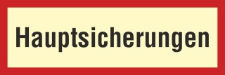 Hauptsicherungen - 3 mm Alu-Verbund Schild