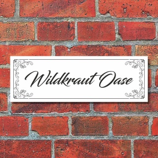 Kräuterschild Pflanzenschild Wildkraut Oase Saatgut Beet 30x10 cm Alu-Verbund