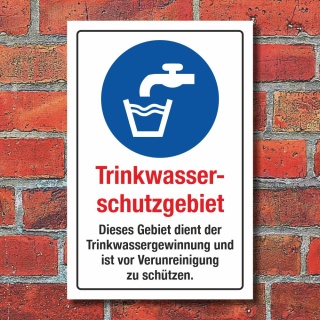 Schild Trinkwasserschutzgebiet Trinkwassergewinnung 3 mm Alu-Verbund