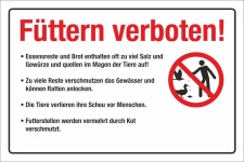 Schild Füttern verboten Essensreste Ratten Kot...