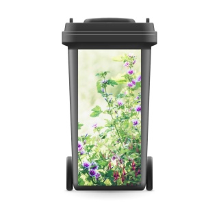 Mülltonnenaufkleber Mülltonne Mülleimer Abfalltonne Sticker Alcea Stockrose- 740 x 370 mm