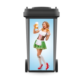 Mülltonnenaufkleber Mülltonne Mülleimer Abfalltonne Sticker Oktoberfest Dirndl