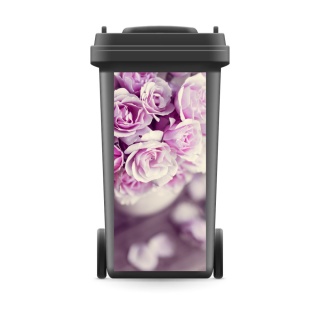 Mülltonnenaufkleber Mülltonne Mülleimer Abfalltonne Sticker Rosen Blumen Pflanze