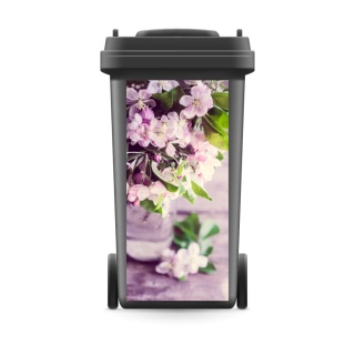 Mülltonnenaufkleber Mülltonne Mülleimer Abfalltonne Sticker Kirschblüten Pflanze- 720 x 320 mm