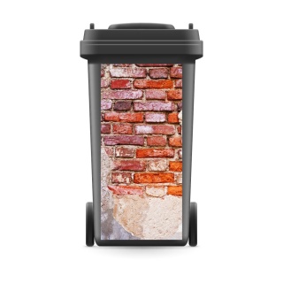 Mülltonnenaufkleber Mülltonne Mülleimer Abfalltonne Sticker Wand Mauer Ziegel